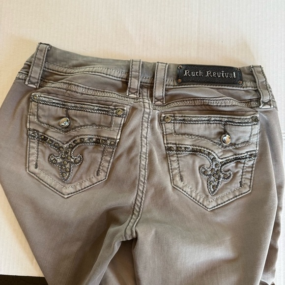 Rock Revival Gray Easy Skinny Jeans Size 27 - Picture 13 of 14